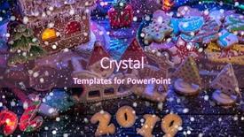  Presentation with new year 2019 - Presentation design consisting of gingerbread cookies with snow 2019 background and a  colored foreground