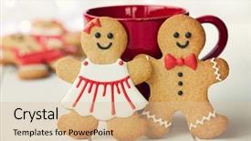  Presentation with comic couple - Presentation having gingerbread couple background and a lemonade colored foreground