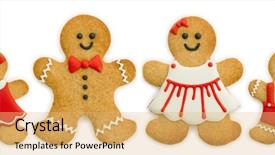  Presentation with gingerbread - Amazing PPT theme having dogs and sexy young santa-girl in red with christmas-tree decorations in pine forest backdrop and a light gray colored foreground