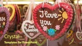  Presentation with gingerbread - Presentation with gingerbread-heart-offered-at-funfair background and a tawny brown colored foreground