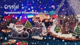  Presentation with gingerbread house decorated colorful candies - Beautiful theme featuring gingerbread house and figures backdrop and a  colored foreground