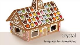  Presentation with gingerbread house - Audience pleasing presentation theme consisting of gingerbread house candy house backdrop and a coral colored foreground