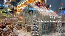  Presentation with gingerbread house - Presentation theme consisting of gingerbread house confectionery shop window background and a  colored foreground