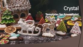  Presentation with gingerbread house decorated colorful candies - Beautiful slides featuring gingerbread house decorated colorful candies - different ginger cookies for new backdrop and a dark gray colored foreground