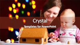  Presentation with gingerbread house - Amazing presentation having gingerbread-house-decoration backdrop and a tawny brown colored foreground