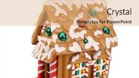  Presentation with gingerbread house - Amazing slides having gingerbread house isolated on white backdrop and a  colored foreground