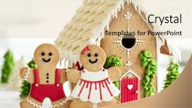  Presentation with gingerbread house - Audience pleasing slide set consisting of gingerbread house with gingerbread couple backdrop and a lemonade colored foreground