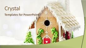  Presentation with gingerbread - Amazing theme having gingerbread house backdrop and a sky blue colored foreground