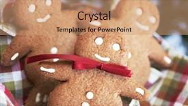  Presentation with gingerbread man - PPT layouts consisting of gingerbread man - three cute ginger bread background and a coral colored foreground