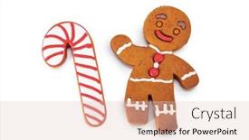  Presentation with gingerbread man - Slide set featuring gingerbread-man-and-candy-cane background and a lemonade colored foreground