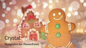  Presentation with gingerbread man - Cool new presentation with gingerbread man cookie standing backdrop and a coral colored foreground