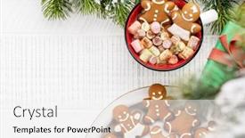  Presentation with christmas holiday gingerbread - Slides consisting of gingerbread-man-cookies background and a white colored foreground