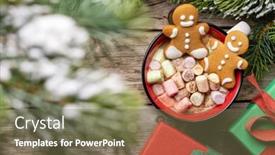  Presentation with christmas holiday gingerbread - PPT theme consisting of gingerbread-man-cookies background and a violet colored foreground