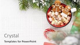  Presentation with christmas holiday gingerbread - PPT layouts enhanced with gingerbread-man-cookies background and a white colored foreground