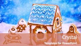  Presentation with gingerbread man - PPT layouts with gingerbread man house near tree background and a  colored foreground