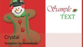  Presentation with gingerbread man - Presentation enhanced with gingerbread-man-on-red-background background and a red colored foreground