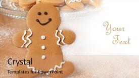  Presentation with delicious christmas cookies - Presentation theme having gingerbread man with additional cookies background and a coral colored foreground