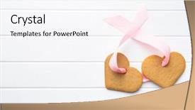  Presentation with heart shape from natural tree - Colorful PPT theme enhanced with gingerbread shape heart on white backdrop and a white colored foreground