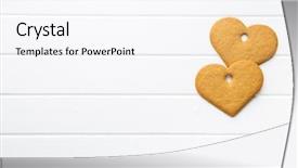  Presentation with white dove heart - PPT theme having gingerbread shape heart on white background and a white colored foreground
