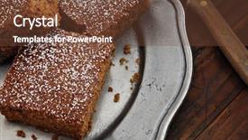  Presentation with directional - Beautiful PPT layouts featuring gingerbread sprinkled with powdered sugar backdrop and a tawny brown colored foreground