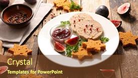  Presentation with foie - Presentation having gingerbread-toast-with-slices background and a tawny brown colored foreground