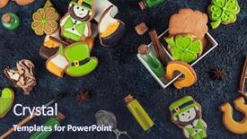  Presentation with concrete pouring during commercial concreting - Presentation theme having cookies for patrick's day background and a wine colored foreground