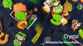  Presentation with cookies - Theme consisting of cookies for patrick's day background and a wine colored foreground