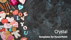  Presentation with concrete - Beautiful slides featuring gingerbreads for love or marrige backdrop and a dark gray colored foreground