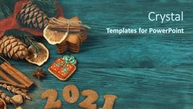  Presentation with new years - Slides with gingerbreads-for-new-years background and a ocean colored foreground