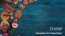  Presentation with new years - Slides enhanced with gingerbreads-for-new-years background and a ocean colored foreground