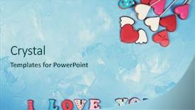  Presentation with marriage - Cool new slide set with gingerbreads for valentines day or marriage on blue concrete background backdrop and a light blue colored foreground