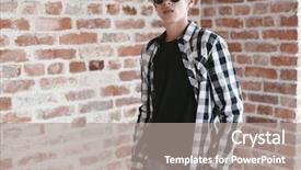 Presentation with mens fashion black - PPT layouts with teenage guy wearing blank black background and a gray colored foreground