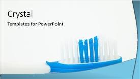  Presentation with blue - Presentation theme featuring gingiva - blue toothbrush against white background background and a  colored foreground