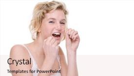  Presentation with dental floss - Audience pleasing PPT theme consisting of gingiva - full isolated portrait backdrop and a lemonade colored foreground