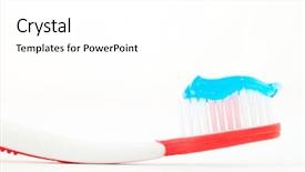  Presentation with meeting red white blue - Slides enhanced with gingiva - red toothbrush against white background background and a  colored foreground