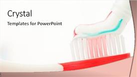  Presentation with toothpaste - PPT theme with gingiva - red toothbrush with multicolour toothpaste background and a  colored foreground