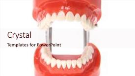  Presentation with dentures - Audience pleasing PPT theme consisting of gingiva - teeth or dentures isolated backdrop and a lemonade colored foreground