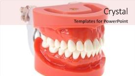  Presentation with dentures - Theme enhanced with gingiva - teeth or dentures isolated background and a coral colored foreground