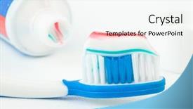  Presentation with toothpaste - PPT theme with gingiva - tube of toothpaste with toothbrush background and a  colored foreground