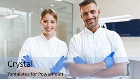  Presentation with happy image - Audience pleasing presentation theme consisting of gingival - image of handsome happy man backdrop and a light blue colored foreground