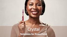 Presentation with gingival health - Cool new theme with gingival health - black woman with toothbrush backdrop and a coral colored foreground