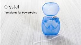  Presentation with gingival health - Audience pleasing presentation theme consisting of gingival health - dental floss on a wooden backdrop and a white colored foreground