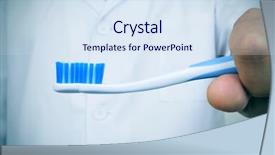 Presentation with gingival health - PPT theme featuring gingival health - dentist showing a toothbrush depicting background and a sky blue colored foreground