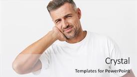  Presentation with gingival health - Presentation theme with gingival health - image of european man 30s background and a white colored foreground