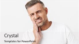  Presentation with gingival health - Presentation with gingival health - image of unshaved man 30s background and a light gray colored foreground