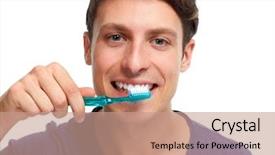  Presentation with old wite man and his music - Cool new theme with gingival health - man with toothbrush backdrop and a coral colored foreground