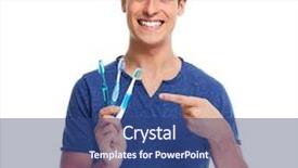  Presentation with gingival health - PPT theme featuring gingival health - man with toothbrush background and a ocean colored foreground