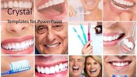  Presentation with teeth - PPT layouts having gingival health - teeth with toothbrush background and a coral colored foreground