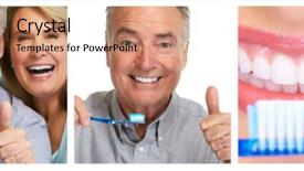  Presentation with gingival health - Cool new PPT theme with gingival health - teeth with toothbrush backdrop and a coral colored foreground