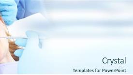  Presentation with gingival health - Cool new slide set with gingival health - woman in dental care clinic backdrop and a cool aqua colored foreground